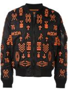Marcelo Burlon County Of Milan 'alpha Ma-1' Bomber Jacket, Men's, Size: Xxs, Black, Nylon/polyester