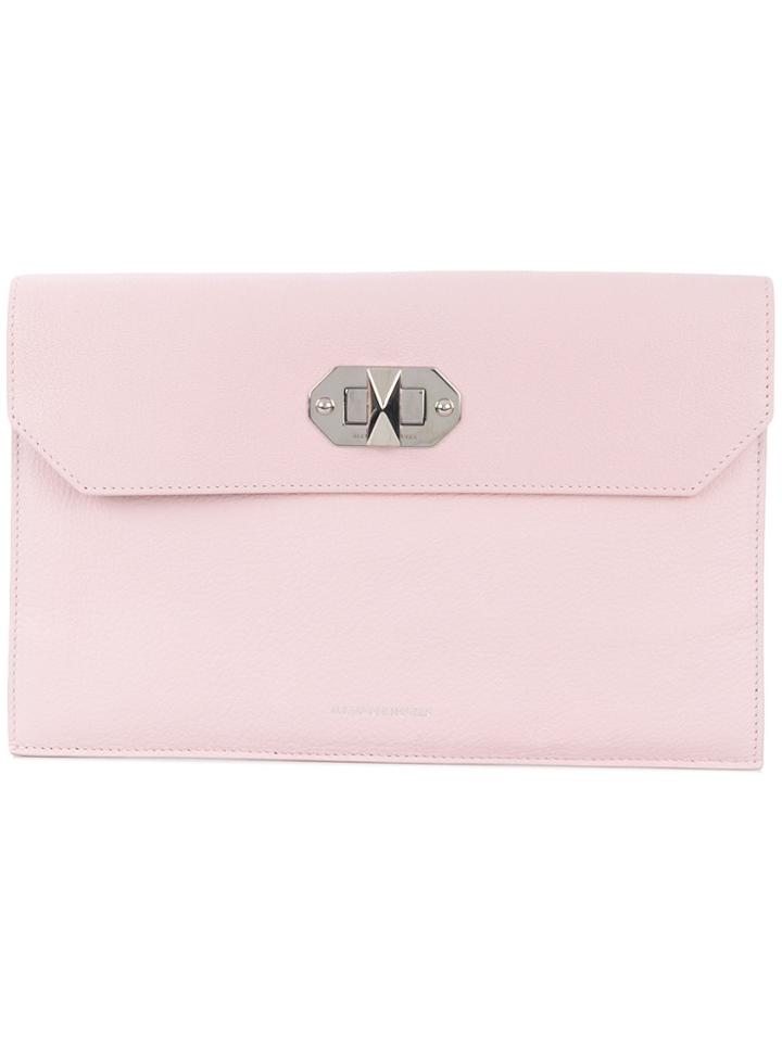 Alexander Mcqueen Twist Lock Flap Clutch - Pink & Purple