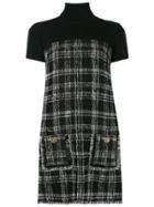 Elisabetta Franchi Checked Turtle Neck Dress - Black