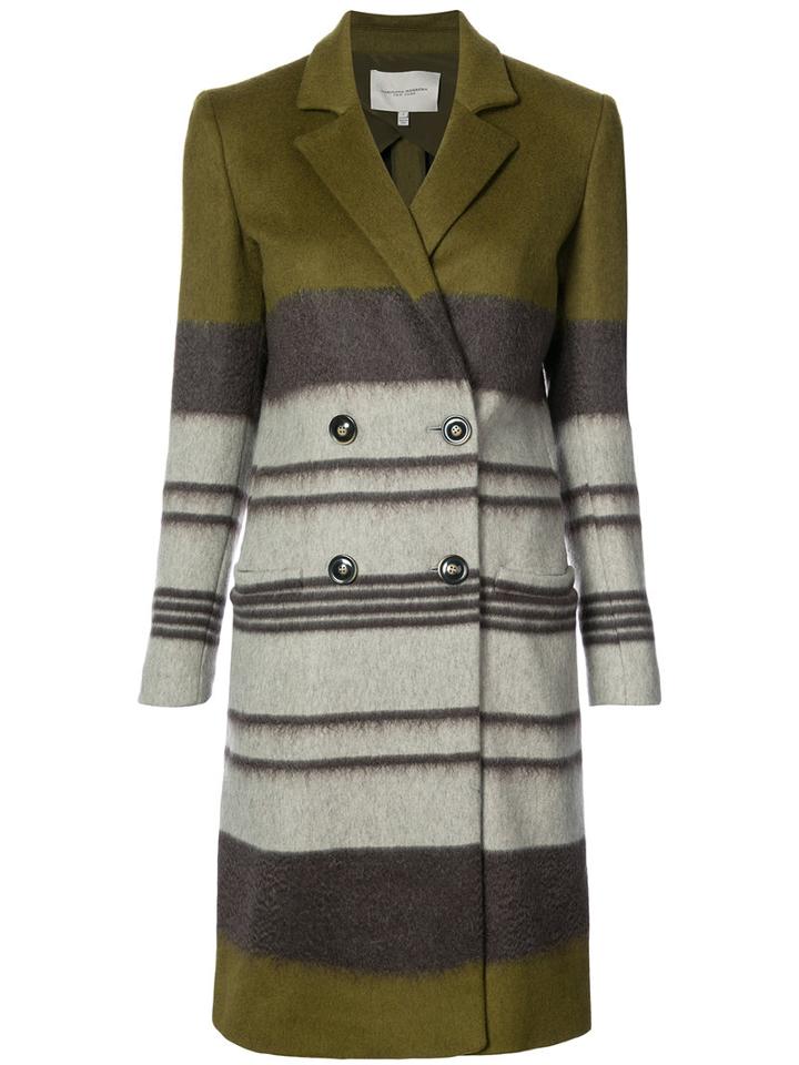 Carolina Herrera - Colour Blocked Pea Coat - Women - Silk/polyamide/mohair/virgin Wool - 2, Green, Silk/polyamide/mohair/virgin Wool