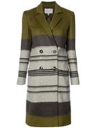 Carolina Herrera - Colour Blocked Pea Coat - Women - Silk/polyamide/mohair/virgin Wool - 2, Green, Silk/polyamide/mohair/virgin Wool