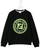 Fendi Kids Logo Printed Sweater - Black