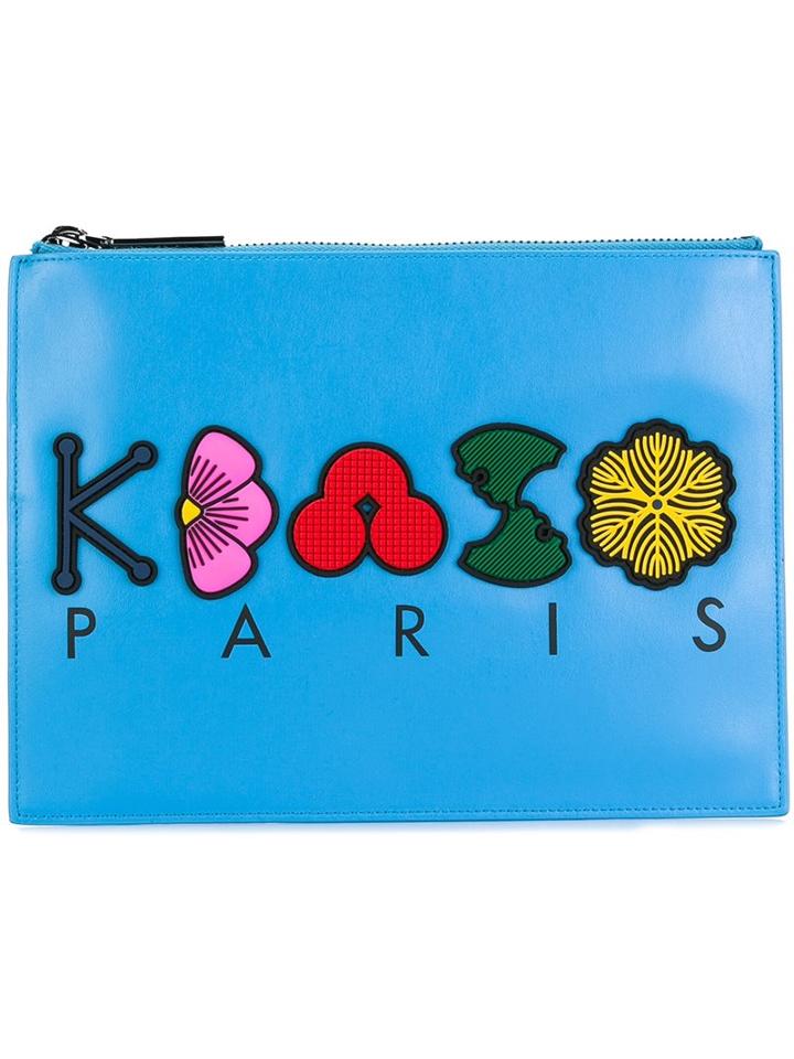 Kenzo 'tanami' Clutch, Women's, Blue