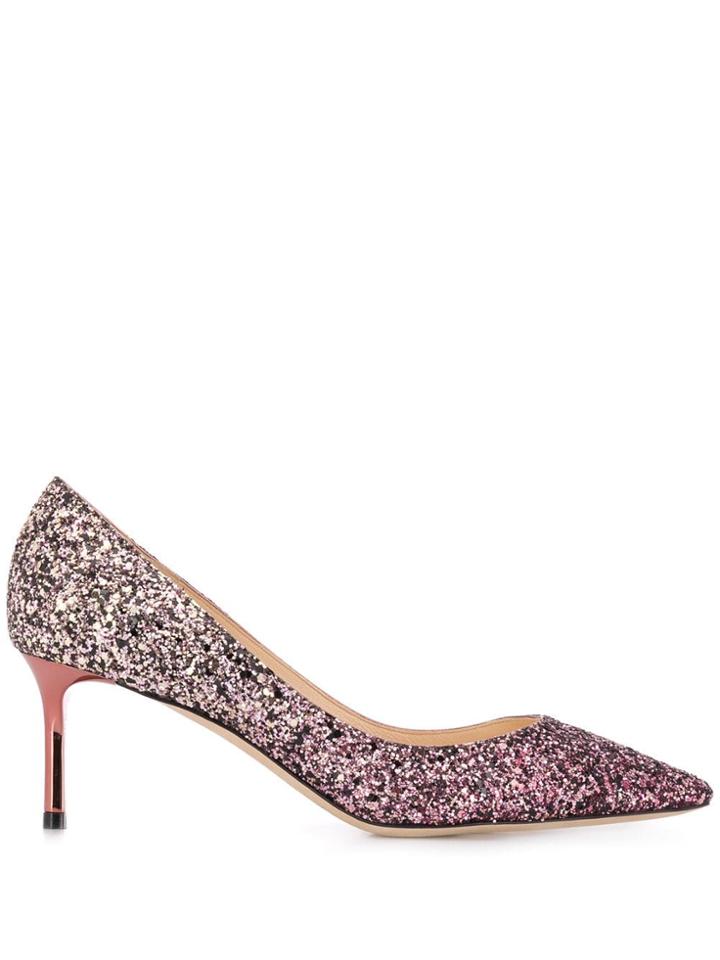 Jimmy Choo Glittered Romy 60 Pumps - Pink