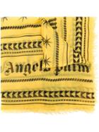 Palm Angels Geometric Print Scarf, Men's, Yellow/orange, Modal/cashmere
