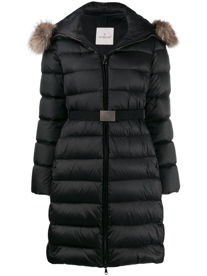 Moncler Belted Padded Coat - Black