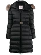 Moncler Belted Padded Coat - Black