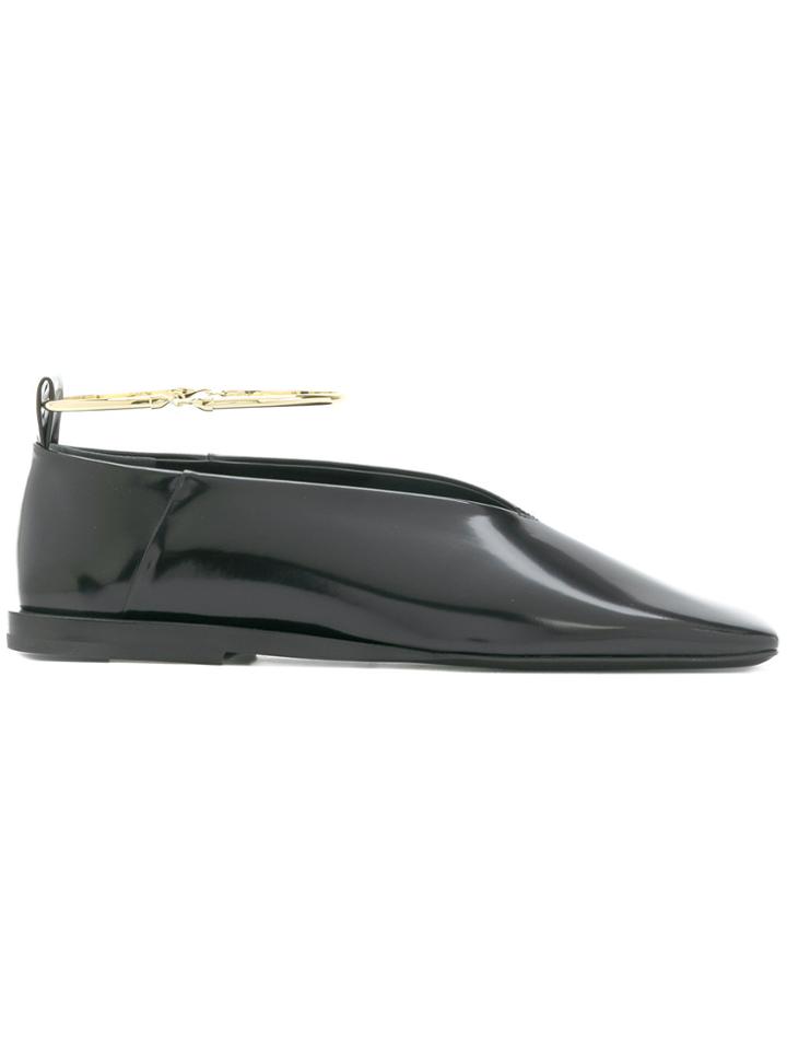 Jil Sander Squared Toe Loafers - Black