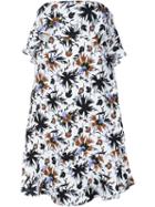 A.l.c. Printed Ruffle Bandeau Dress, Women's, Size: 6, White, Cotton/polyester/silk