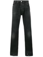 Balenciaga Bal Destroyed Hem 5 Pocket Jeans - Black