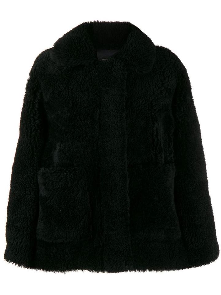 Yves Salomon Shearling Bomber Jacket - Black