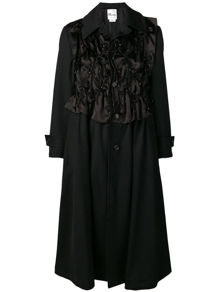 Comme Des Garçons Noir Kei Ninomiya Drawstring Detail Coat - Black