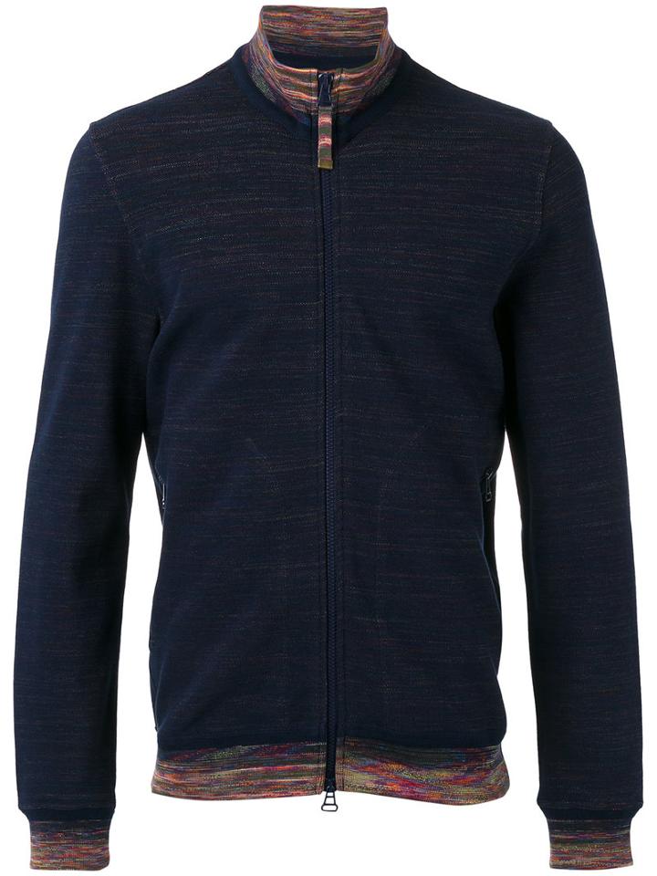 Missoni Zipped Up Sweatshirt, Men's, Size: Medium, Blue, Cotton