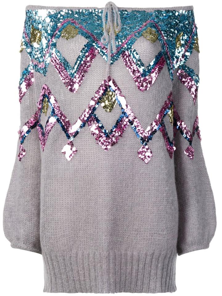 Semicouture Sequin Embellished Knitted Jumper - Grey
