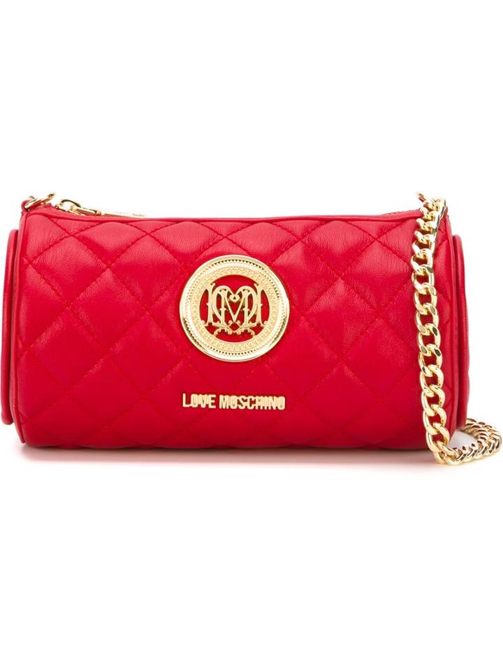 Love Moschino Quilted Barrel Cross Body Bag, Women's, Red, Polyurethane