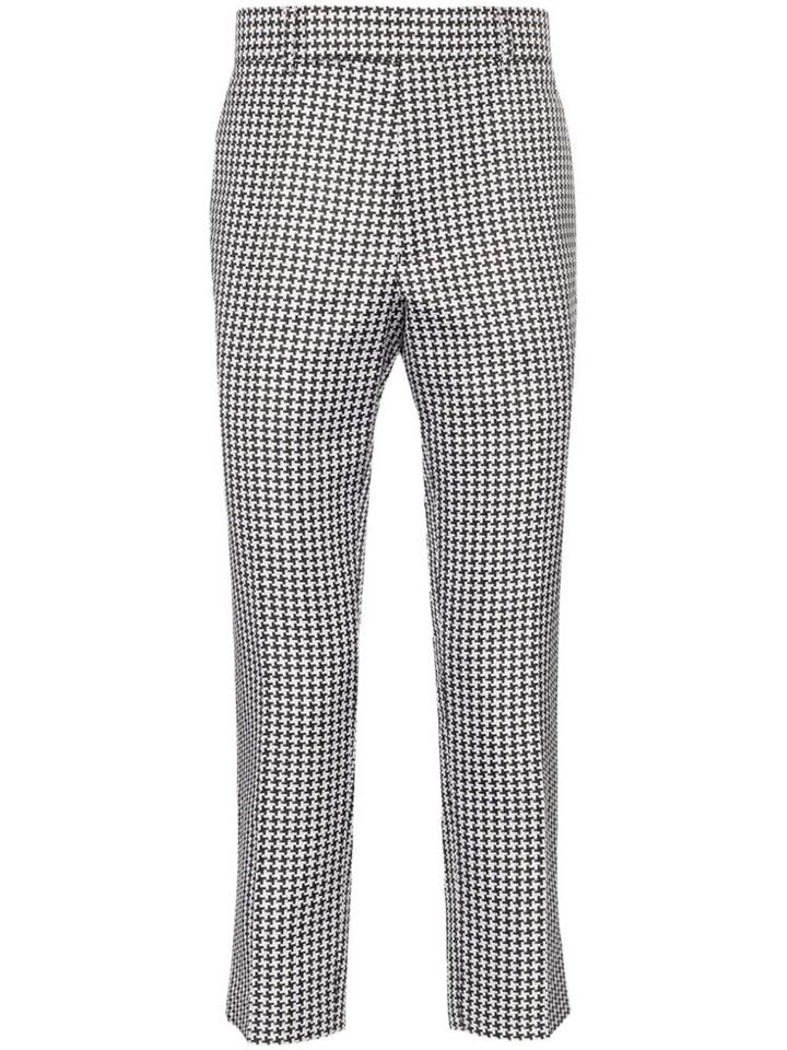 Haider Ackermann Houndstooth Cropped Trousers - Black