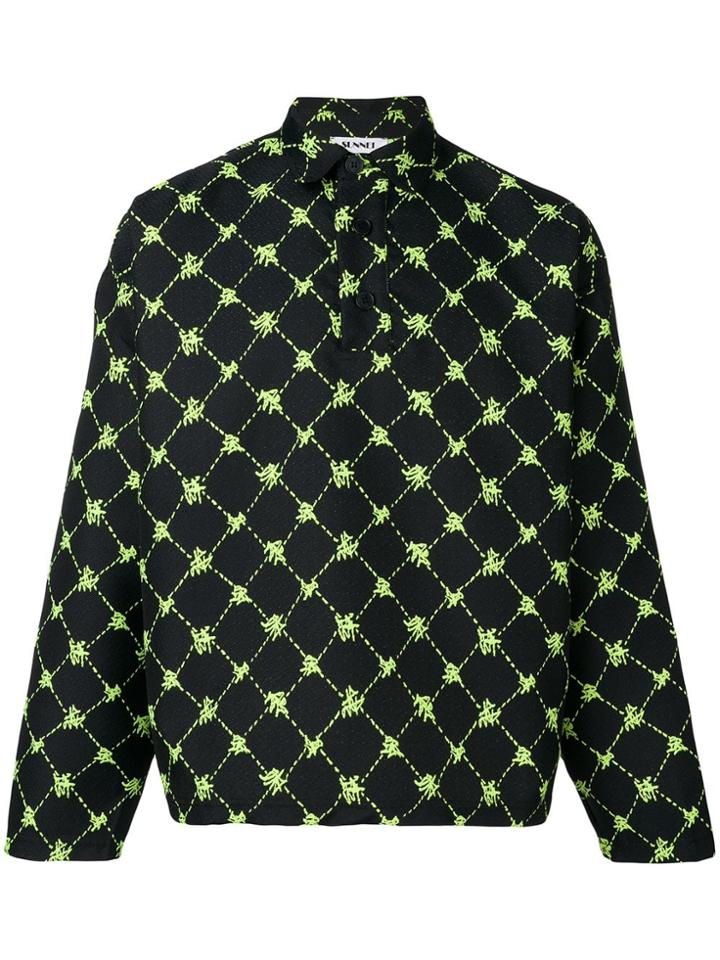 Sunnei Diamond Check Shirt Jacket - Blue