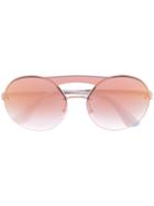 Prada Eyewear Mirrored Round Sunglasses - Metallic