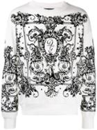 Dolce & Gabbana Floccato Logo Pullover - White