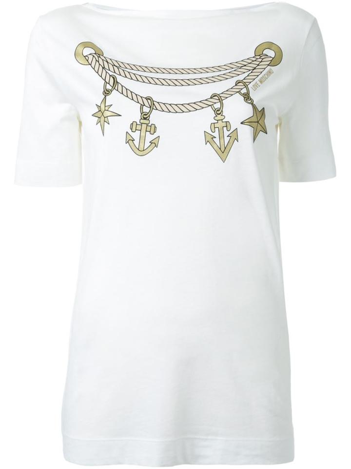 Love Moschino Chain Print T-shirt