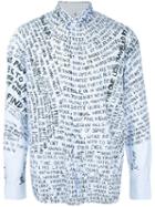 Oamc - Word Print Shirt - Men - Cotton - M, Blue, Cotton