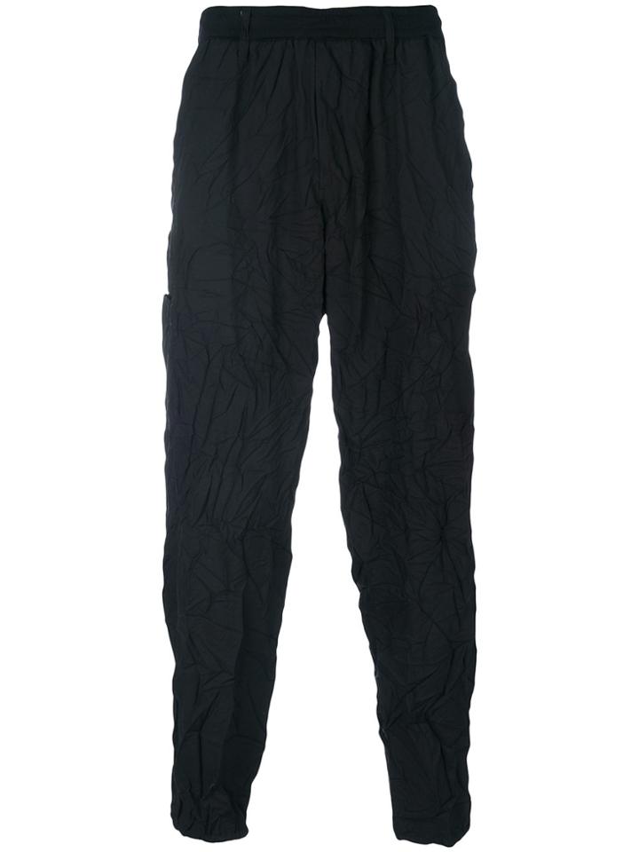 Yohji Yamamoto Textured Wrinkle Trousers - Black
