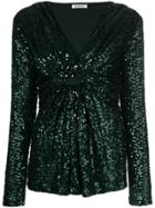 P.a.r.o.s.h. Gathered Sequin Top - Green