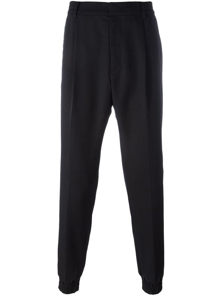 Juun.j Tapered Trousers, Men's, Size: 48, Black, Wool/polyester/rayon