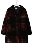 Simonetta Teen Check Coat - Black