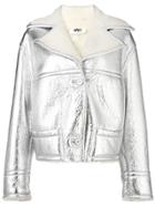 Mm6 Maison Margiela Metallic Shearling Jacket - Silver