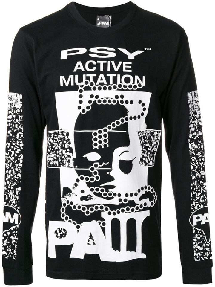 Pam Perks And Mini Graphic Logo Print Top - Black