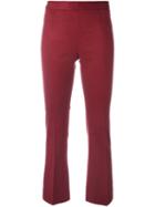 Ermanno Scervino Flared Cropped Trousers, Women's, Size: 44, Red, Angora/virgin Wool