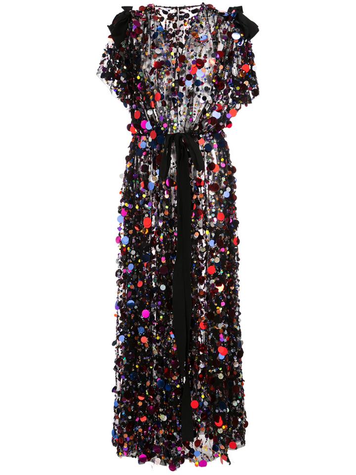 Carolina Herrera Sequin-embellished Long Dress - Black