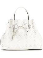 Ermanno Scervino Floral Laser-cut Tote - White