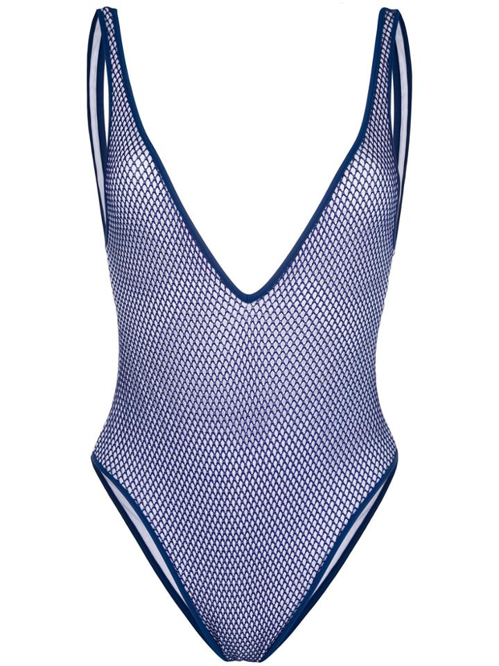 Dsquared2 Deep-v Embroidered One-piece - Blue