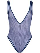 Dsquared2 Deep-v Embroidered One-piece - Blue