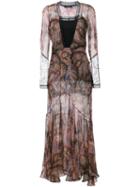 Etro Paisley Print Evening Dress, Women's, Size: 40, Black, Silk/cotton/viscose