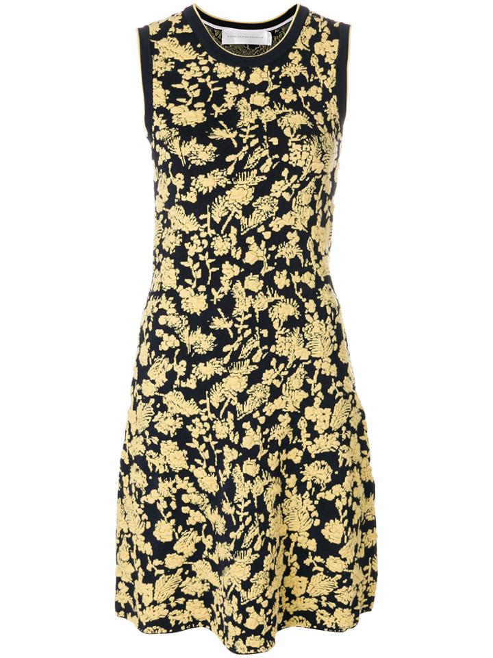 Victoria Victoria Beckham Floral Jacquard Dress - Blue
