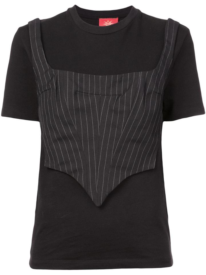 Dilara Findikoglu Corset T-shirt - Black