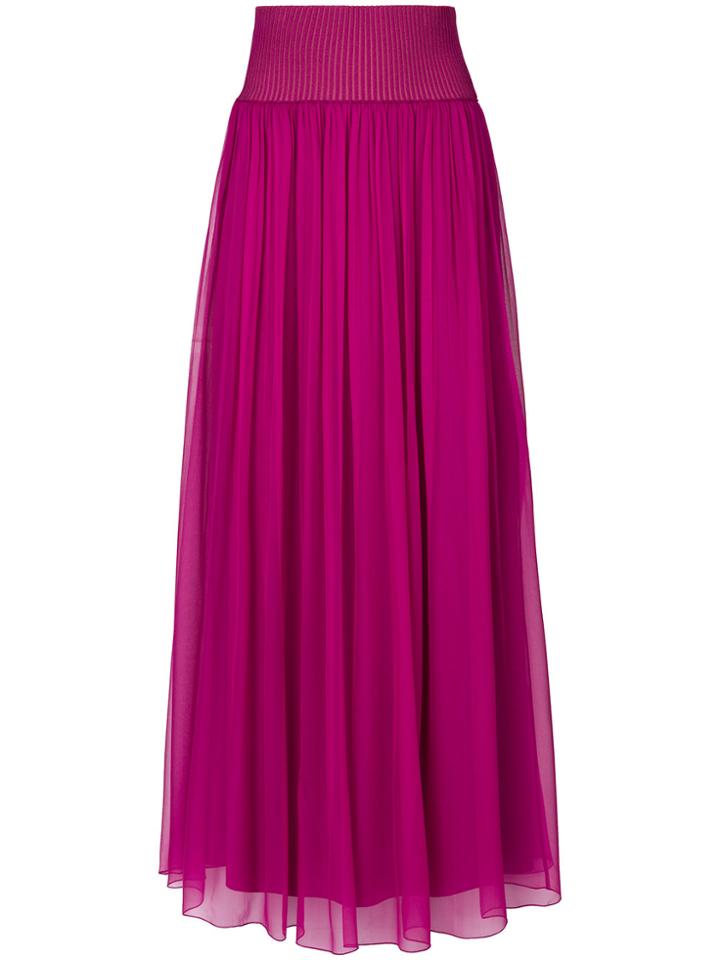 Alberta Ferretti Maxi Pleated Skirt - Pink & Purple
