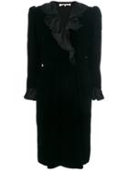 Yves Saint Laurent Vintage Long-sleeve Ruffle Dress - Black