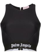 Palm Angels Logo-band Cropped Top - Black