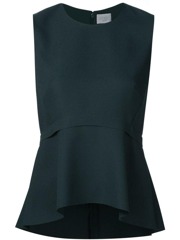 Grey Jason Wu Peplum Sleeveless Top