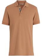 Burberry Check Placket Polo Shirt - Brown
