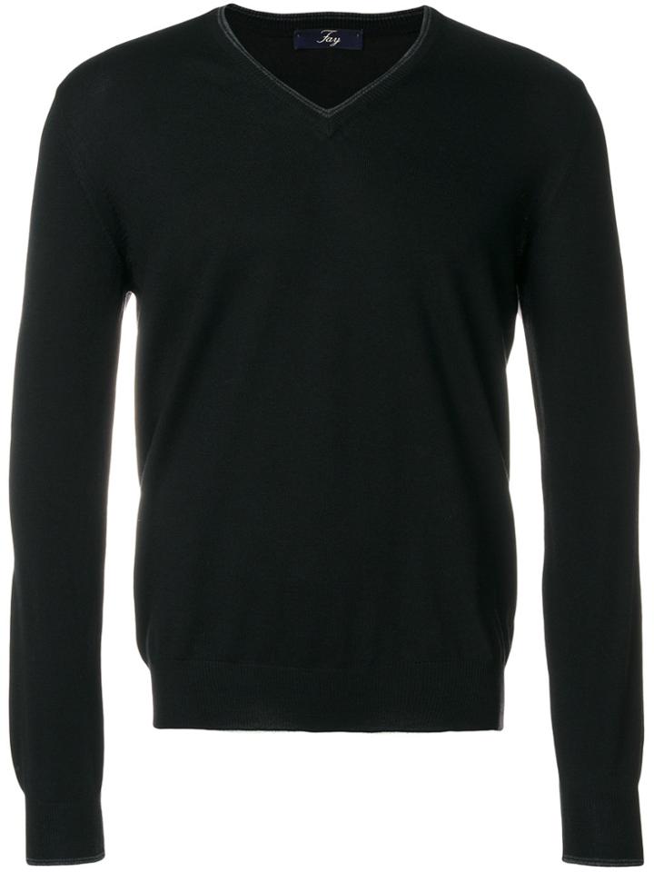 Fay V-neck Pullover - Black