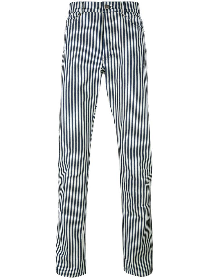Proper Gang Striped Tapered Trousers, Men's, Size: 32, Black, Cotton