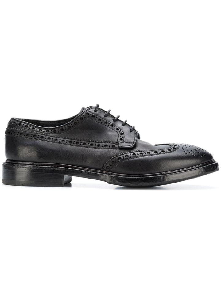 Premiata Embossed Surface Oxford Shoes - Black