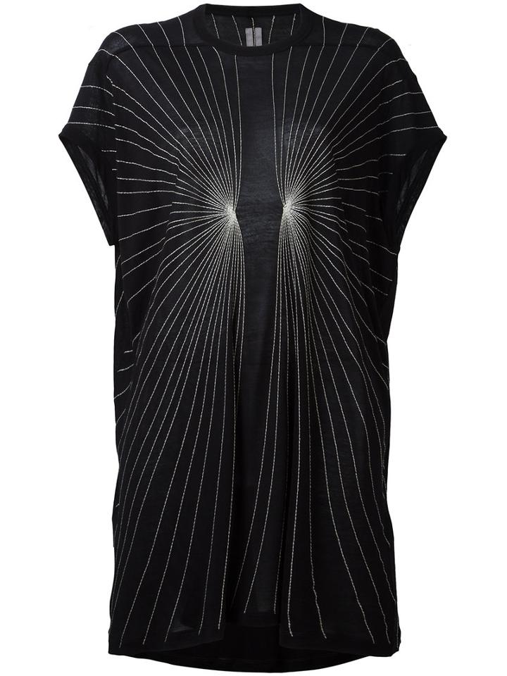 Rick Owens Stitch Detailed T-shirt, Women's, Size: 42, Black, Silk/viscose/acrylic/wool
