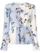 Sport Max Code Floral Print Ruched Blouse - Blue