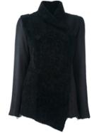 Federica Tosi Contrast Collar Jacket, Women's, Size: Small, Black, Lamb Fur/lamb Skin